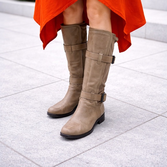 Cole Haan Shoes - Cole Haan Riding Boots Leather Nike Air Avalon Tall Boots Taupe Leather 6B